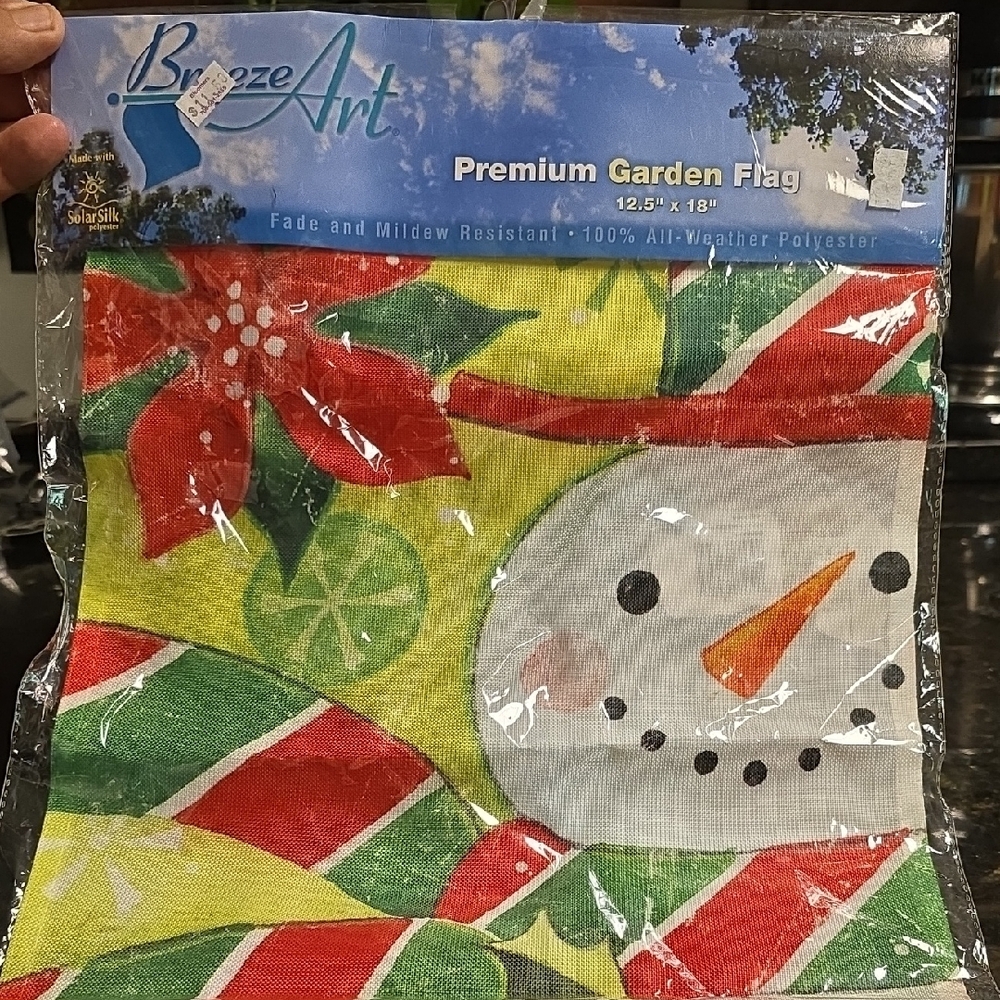 Festive Snowman Garden Flag by Breeze Art